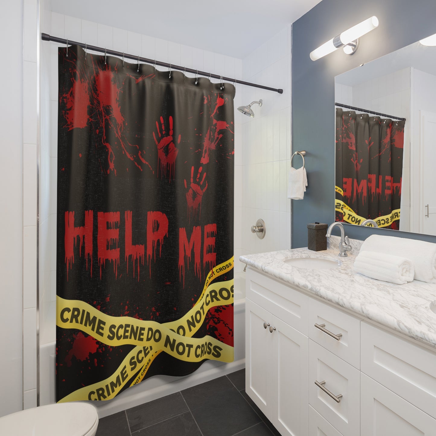 Creepy Crime Scene Shower Curtain