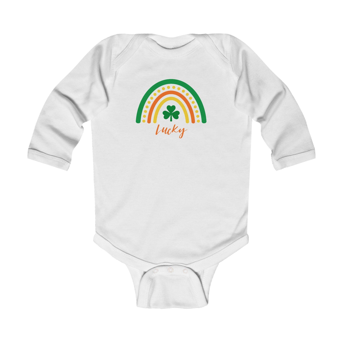 Lucky Rainbow Shamrock St. Patrick's Day Baby Onesie