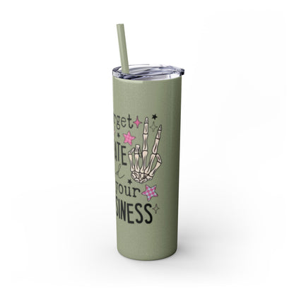 Tumbler with Straw - Mind Ya Business Design, 20oz