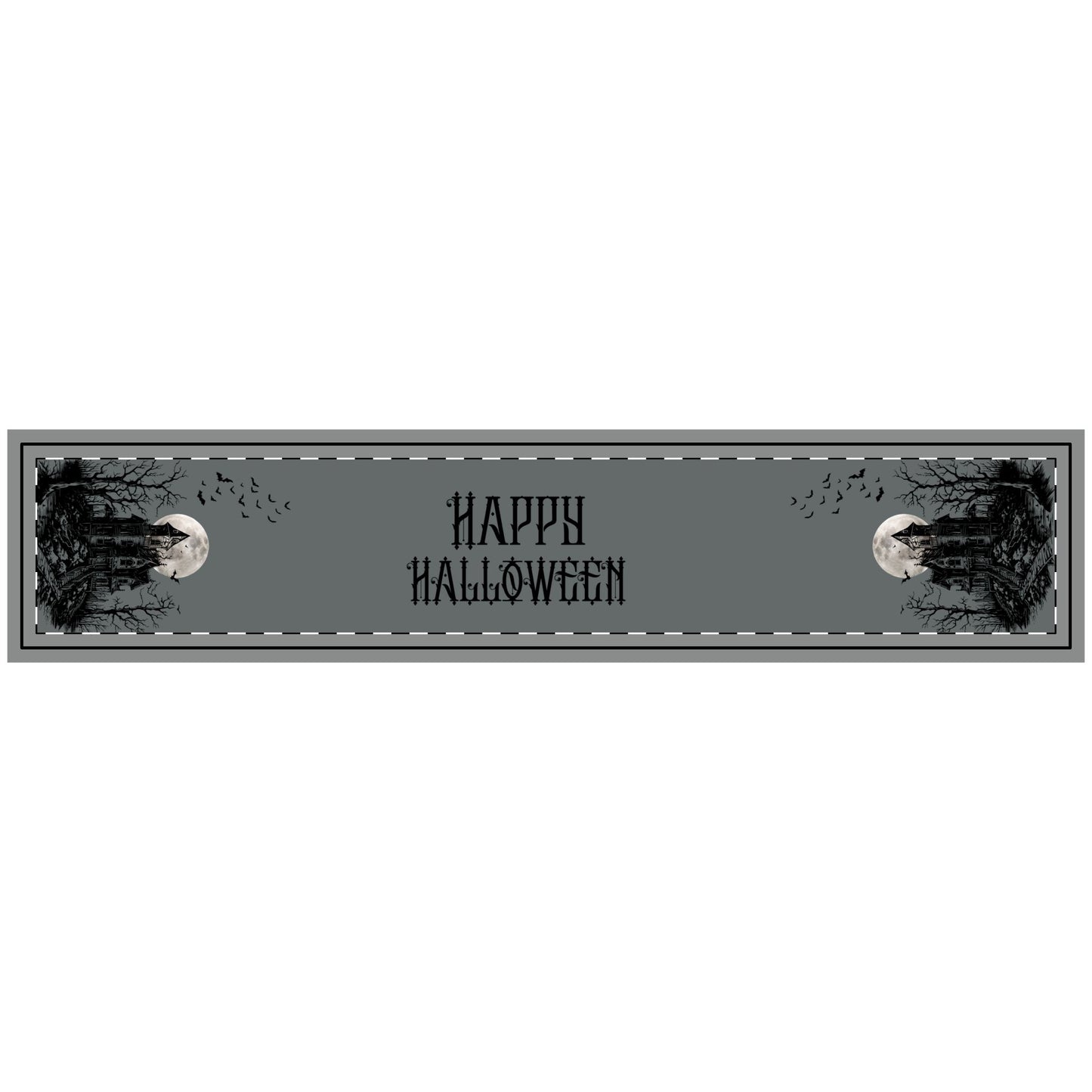 Table Runner - Happy Halloween Haunted Mansion