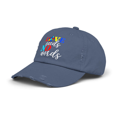 Distressed Cap Love Needs No Words Autism Awareness