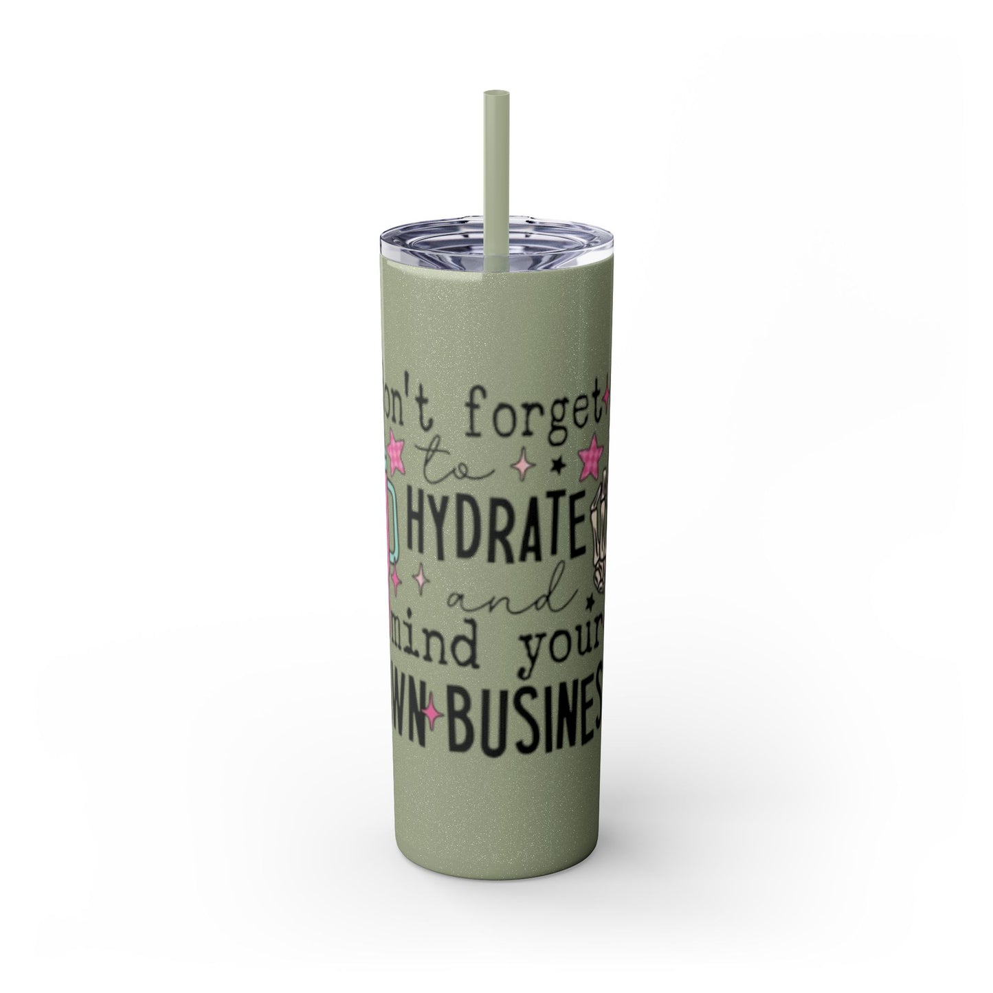 Tumbler with Straw - Mind Ya Business Design, 20oz