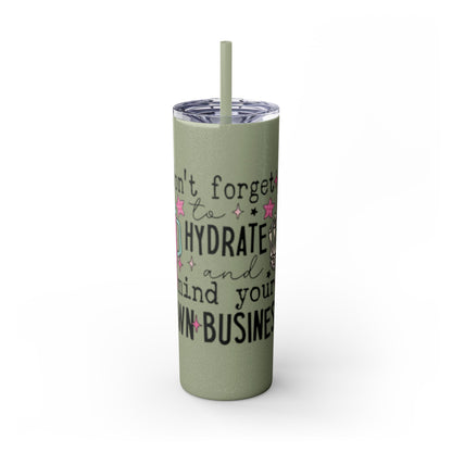 Tumbler with Straw - Mind Ya Business Design, 20oz