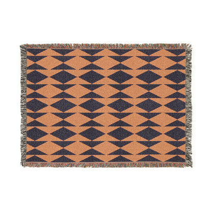 Southwest Diamond Woven Blanket — Geometric Throw for Living Room & Cabin