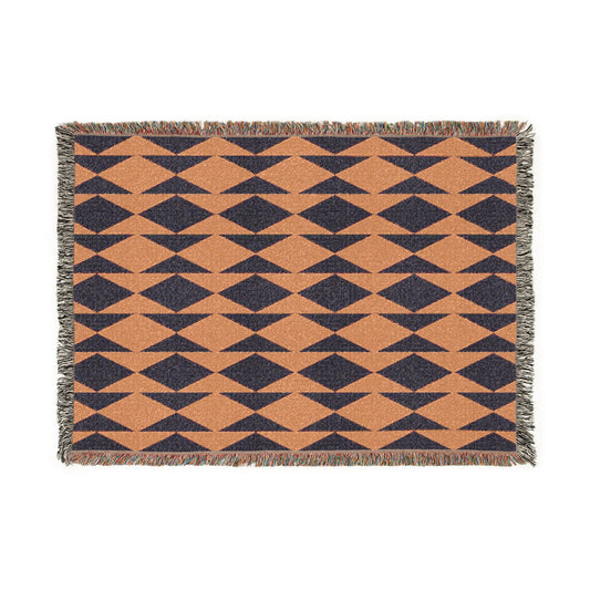Southwest Diamond Woven Blanket — Geometric Throw for Living Room & Cabin