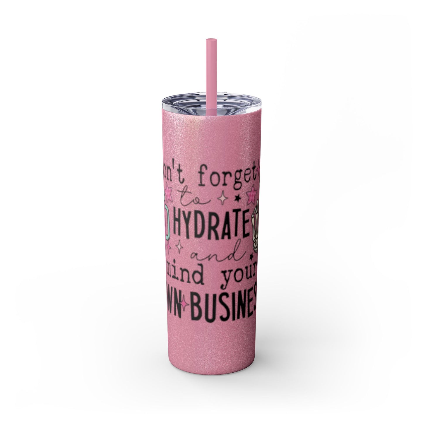 Tumbler with Straw - Mind Ya Business Design, 20oz