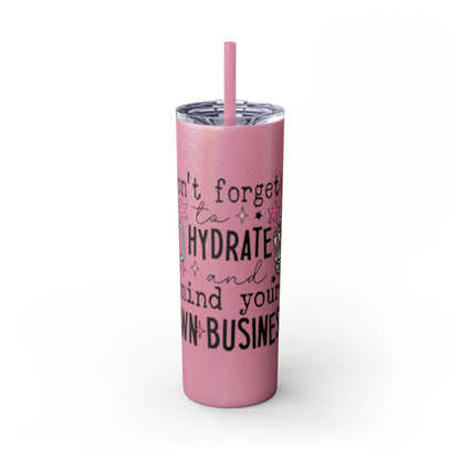 Tumbler with Straw - Mind Ya Business Design, 20oz
