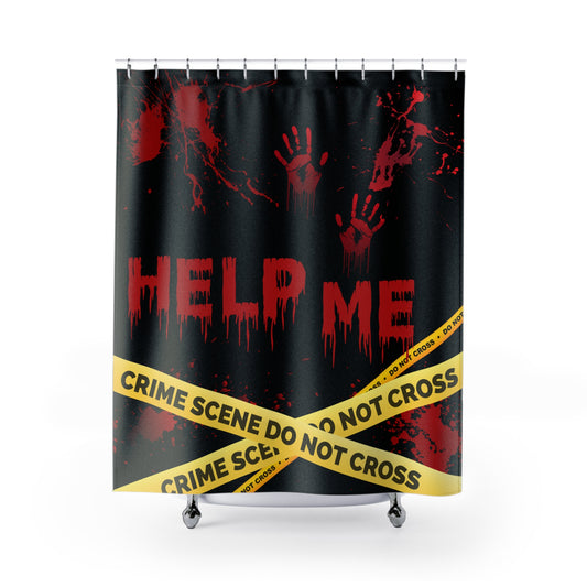 Creepy Crime Scene Shower Curtain