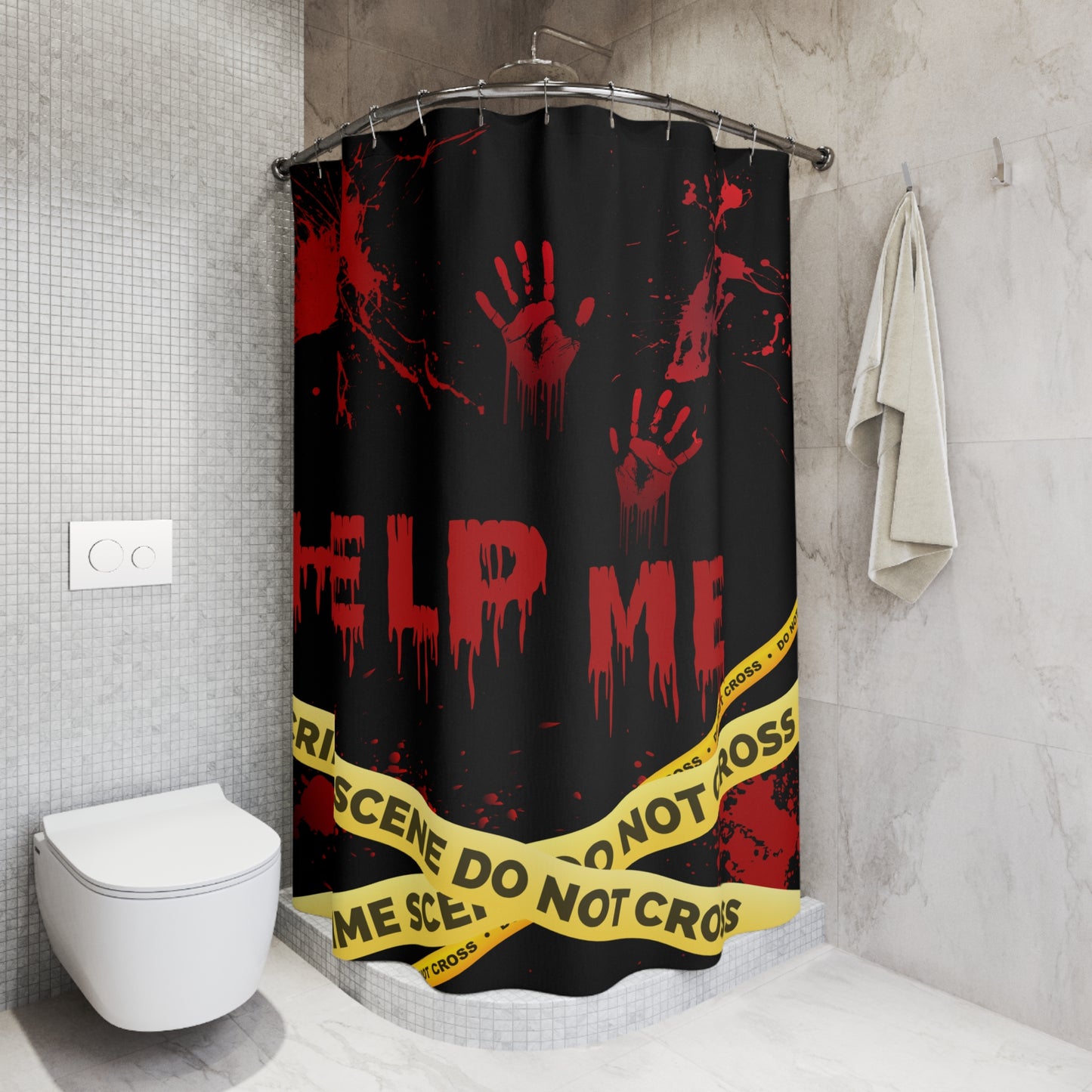 Creepy Crime Scene Shower Curtain