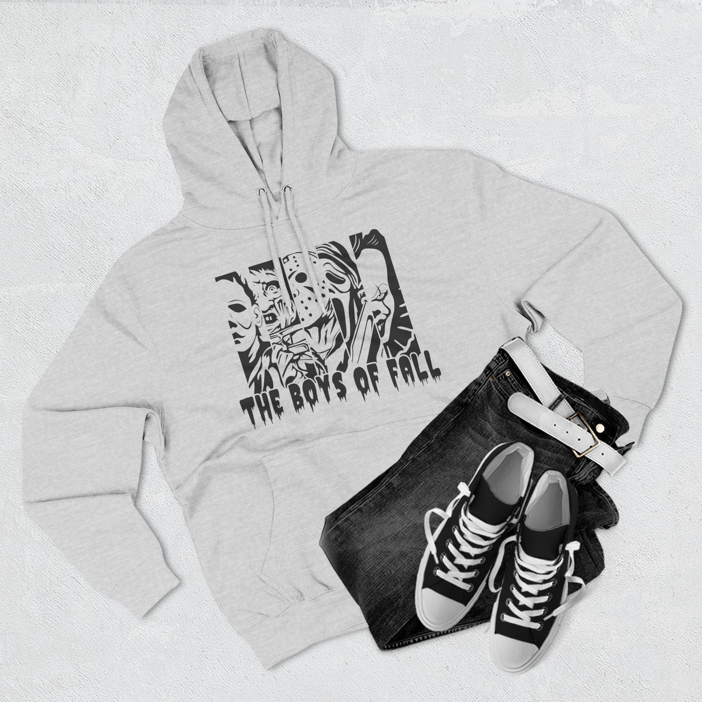 Spooky Boys of Fall Design Fleece Hoodie