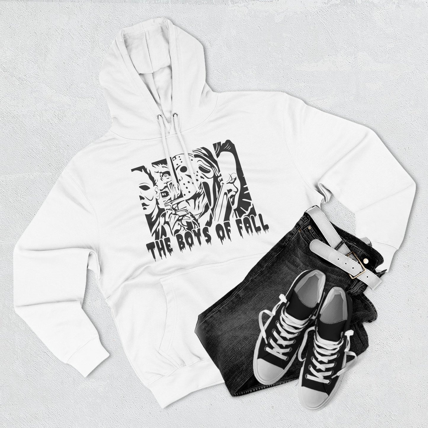 Spooky Boys of Fall Design Fleece Hoodie